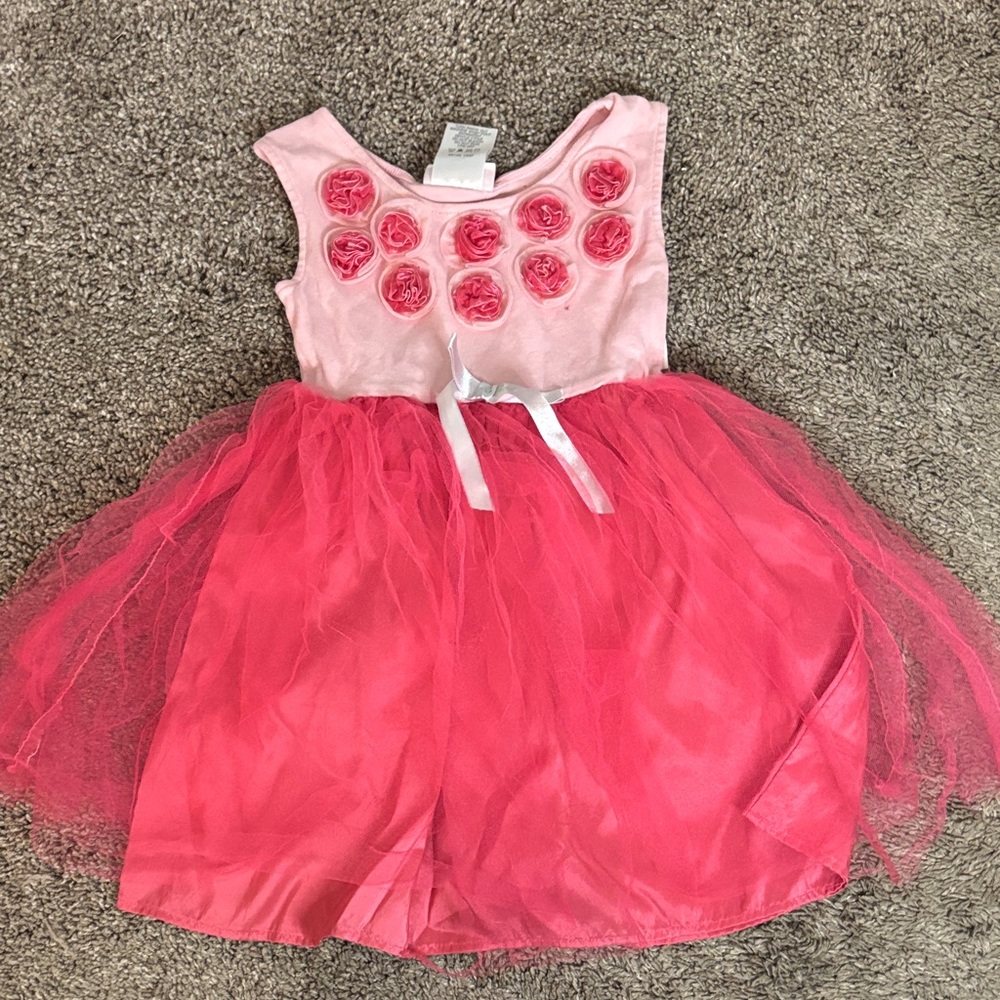 American Girl Pink Rosette Tulle Dress